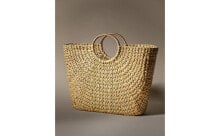 Large rattan tote bag