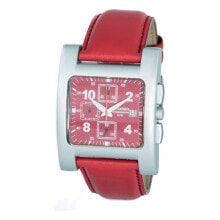 Мужские наручные часы с ремешком Мужские наручные часы с красным кожаным ремешком Chronotech CT7280-04 ( 40 mm)
