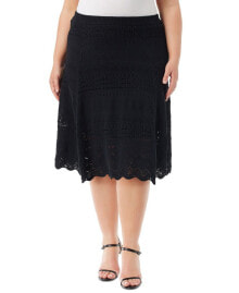 Купить женские юбки Jessica Simpson: Trendy Plus Size Noji Cotton Pointelle Maxi Skirt