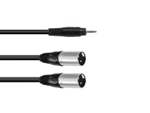 Omnitronic 30225157 - 3.5mm - Male - 2 x XLR (3-pin) - Male - 3 m - Black