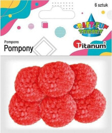 Titanum Yarn pompoms 3cm red 6pcs