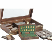 Board game DKD Home Decor Crystal Brass Rosewood (29.5 x 14.5 x 6 cm) (2 x 2 x 2 cm) (12,5 x 12,5 x 1 cm) (2,5 x 5 x 1 cm) (2,5