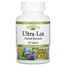 Растительные экстракты и настойки Natural Factors, Ultra-Lax, Herbal Formula, 90 Tablets