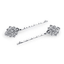 Silver-Tone Crystal Bobby Pin Set