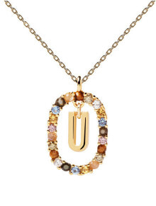 Ювелирные колье Beautiful gold plated necklace letter "U" LETTERS CO01-280-U (chain, pendant)