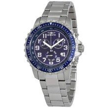 Аналоговые мужские наручные часы с серебряным браслетом Invicta Specialty II Collection Chronograph Blue Dial Mens Watch 6621