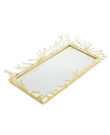 Classic Touch rectangular Decorative Mirror Tray Design Border 16