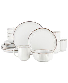 Elama leo 16 Pc. Stoneware Dinnerware Set, Service for 4