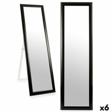 Free standing mirror Black Wood Crystal 38 x 134 x 2,5 cm (6 Units)