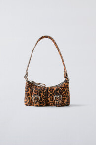 Animal print leather shoulder bag