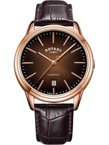 Мужские наручные часы с коричневым кожаным ремешком Rotary GS05394/16 Cambridge mens watch 40mm 5ATM