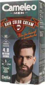 Delia Cosmetics Hair Color Cream 4.0 Medium Brown Мужской красящий крем для бороды и усов, оттенок каштановый  30 мл