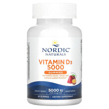 Витамин D Nordic Naturals, Жевательные таблетки с витамином D3, маракуйя, 5000 МЕ (125 мкг), 30 жевательных таблеток