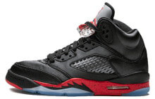 Jordan Air Jordan 5 Retro Satin Bred 高帮 复古篮球鞋 GS 黑红 / Кроссовки Jordan Air Jordan 5 Retro Satin Bred GS 440888-006