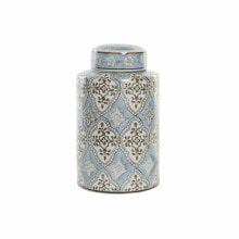 Vase DKD Home Decor Porcelain Beige Blue 18 x 18 x 30 cm Arab
