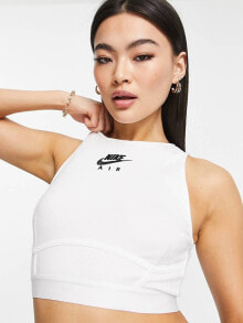 Женские спортивные футболки и топы nike Air ribbed fitted tank top in white