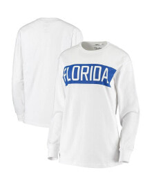 Купить женские блузки и кофточки Pressbox: Women's White Florida Gators Big Block Whiteout Long Sleeve T-shirt