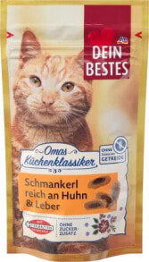 Купить лакомства для кошек Dein Bestes: Katzenleckerli Schmankerl mit Huhn & Leber, Omas Küchenklassiker, 50 g