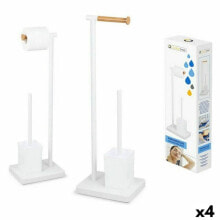 Toilet Paper Holder with Brush Stand Confortime Bamboo 23 x 18 x 69,5 cm (4 Units)