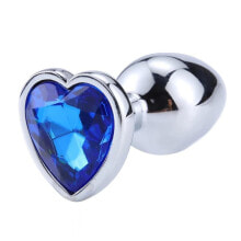 Плаг или анальная пробка AFTERDARK Heart Shaped Butt Plug Blue Sapphire Size L