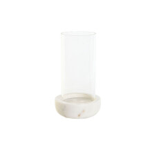 Candleholder Home ESPRIT White Natural Crystal Marble 10 x 10 x 18 cm