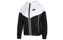Nike 运动防风拼色连帽夹克外套 女款 黑白色 / Куртка Nike BQ4716-011