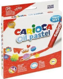 Цветные карандаши для рисования для детей Carioca Pastele olejne 24 kolorów