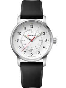 Мужские наручные часы с ремешком Мужские наручные часы с черным силиконовым ремешком Wenger 01.1641.113 Avenue mens 42mm 10ATM