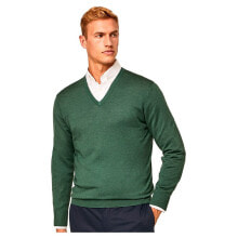 HACKETT Garment Merino Silk V Neck Sweater