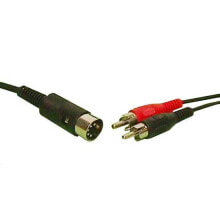 EUROCONNEX 5P DIN To 2 RCA Cable 1.5 m