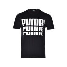 Мужские футболки Мужская спортивная футболка черная с логотипом Puma Rebel Bold Basic Tee