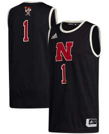 adidas men's #1 Black Nebraska Huskers Swingman Jersey