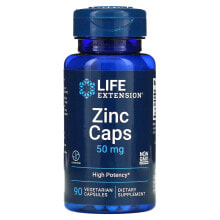 Цинк Life Extension, Zinc Caps, High Potency, 50 mg, 90 Vegetarian Capsules