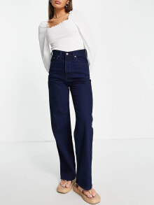 Levi's – Well Thread – Locker geschnittene Baumwoll-Jeans in dunkler Waschung mit hohem Bund - MBLUE