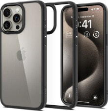 Spigen Spigen Crystal Hybrid, matte black - iPhone 15 Pro Max