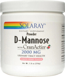 Витамины и БАДы для нормализации гормонального фона Solaray D-Mannose with CranActin D-манноза для здоровья мочевыводящих путей и антиоксидантной поддержки  2000 мг 226 г