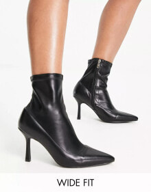 Купить женская обувь RAID Wide Fit: RAID Wide Fit Renata stiletto heel ankle boots in black