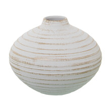 Vase Alexandra House Living White Golden Ceramic 24 x 20 cm