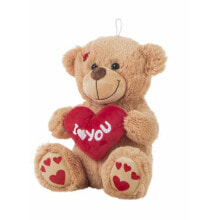 Fluffy toy I Love You Bear 25 cm Brown