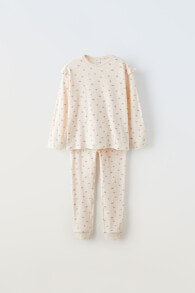 6-14 years/ floral ribbed pyjamas