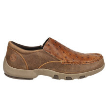 Купить мужская обувь Roper: Roper Embossed Ostrich Driving Moccasins Mens Brown Casual Shoes 09-020-1785-219