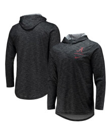 Nike men's Black Alabama Crimson Tide Slub Space-Dye Performance Long Sleeve Hoodie T-shirt