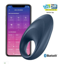 Эрекционное кольцо Satisfyer Mighty One Vibrating Ring with APP Blue