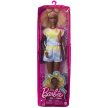 Куклы модельные bARBIE Fashionistas Tall Blonde Afro Tie Dye Romper Sneakers Yellow Bracelet Doll