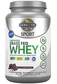 Сывороточный протеин garden of Life Sport Certified Grass Fed Whey Protein Изолят сывороточного протеина - 24 г белка  6 г BCAA  4 г глютамина и глутаминовой кислоты 2 миллиарда пробиотиков 20 порций с шоколадным вкусом