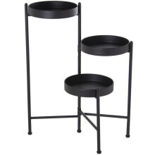 Flower Pot Stand Alexandra House Living Metal 24 x 25 x 66 cm Triple Black