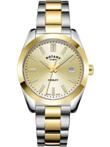 Женские наручные часы женские наручные часы с серебряным золотым браслетом Rotary LB05181/03 Henley ladies 36mm 10ATM
