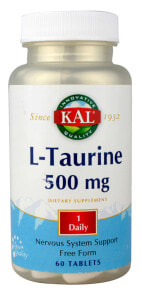 Аминокислоты kal L-Taurine Аминокислота L-таурина для поддержки нервной  системы 500 мг 60 таблеток