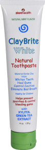 Зубная паста zion Health ClayBrite White Natural Toothpaste Натуральная отбеливающая зубная паста с ксилитом, экстрактом зеленого чая и вкусом мяты 120 г