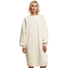 URBAN CLASSICS Organic Oversized Long Sleeve Midi Dress